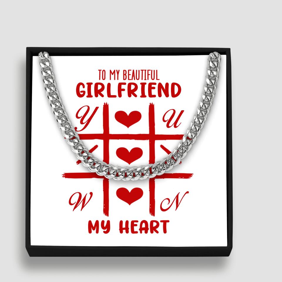 To My Beautiful Girlfriend, My Heart - Custom Name Necklace - Valentine's Day Gift for Girlfriend