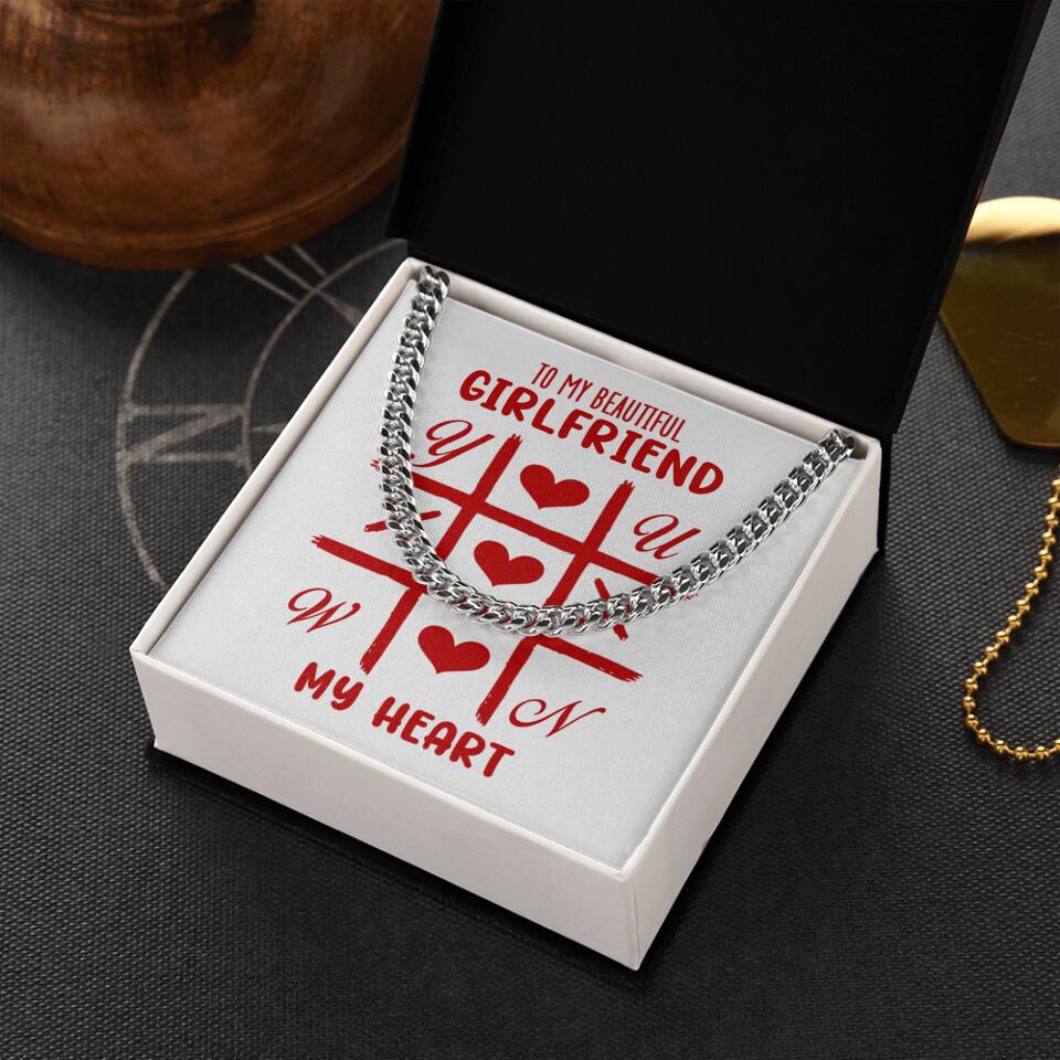 To My Beautiful Girlfriend, My Heart - Custom Name Necklace - Valentine's Day Gift for Girlfriend