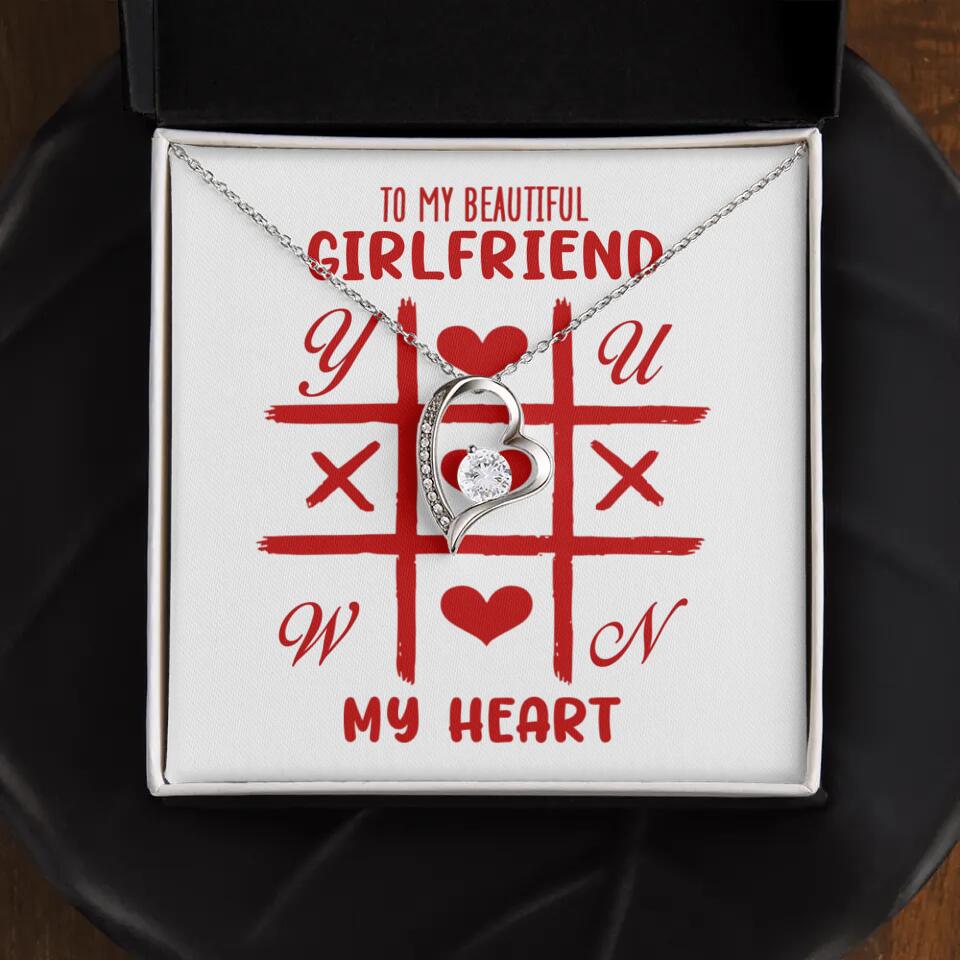 To My Beautiful Girlfriend, My Heart - Custom Name Necklace - Valentine's Day Gift for Girlfriend