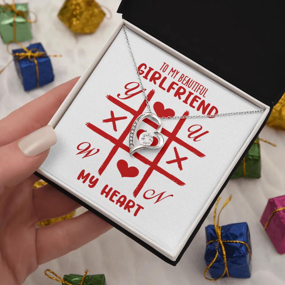 To My Beautiful Girlfriend, My Heart - Custom Name Necklace - Valentine's Day Gift for Girlfriend