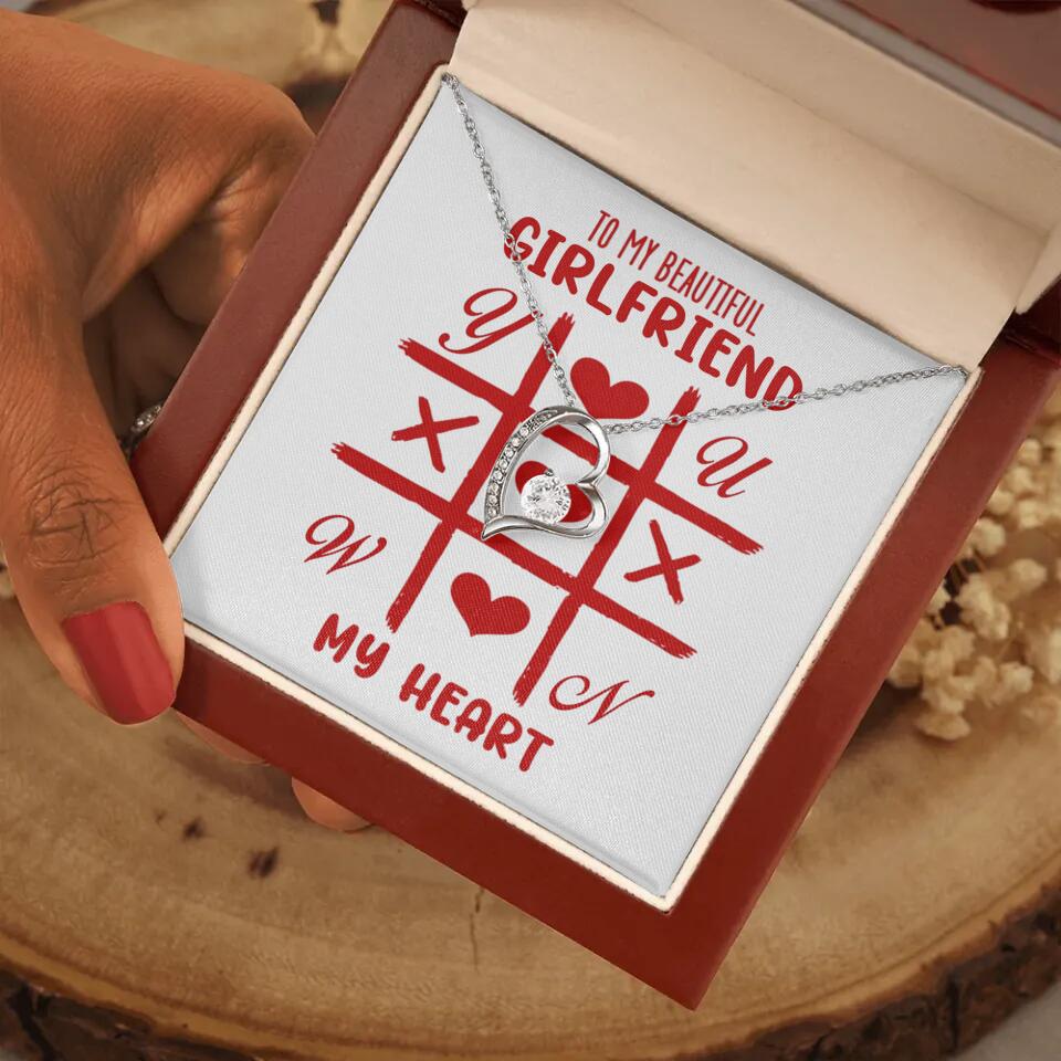 To My Beautiful Girlfriend, My Heart - Custom Name Necklace - Valentine's Day Gift for Girlfriend