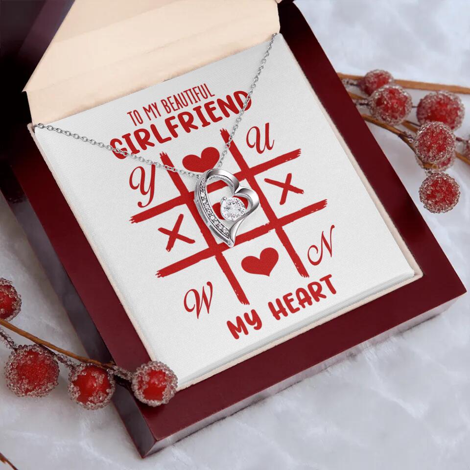 To My Beautiful Girlfriend, My Heart - Custom Name Necklace - Valentine's Day Gift for Girlfriend