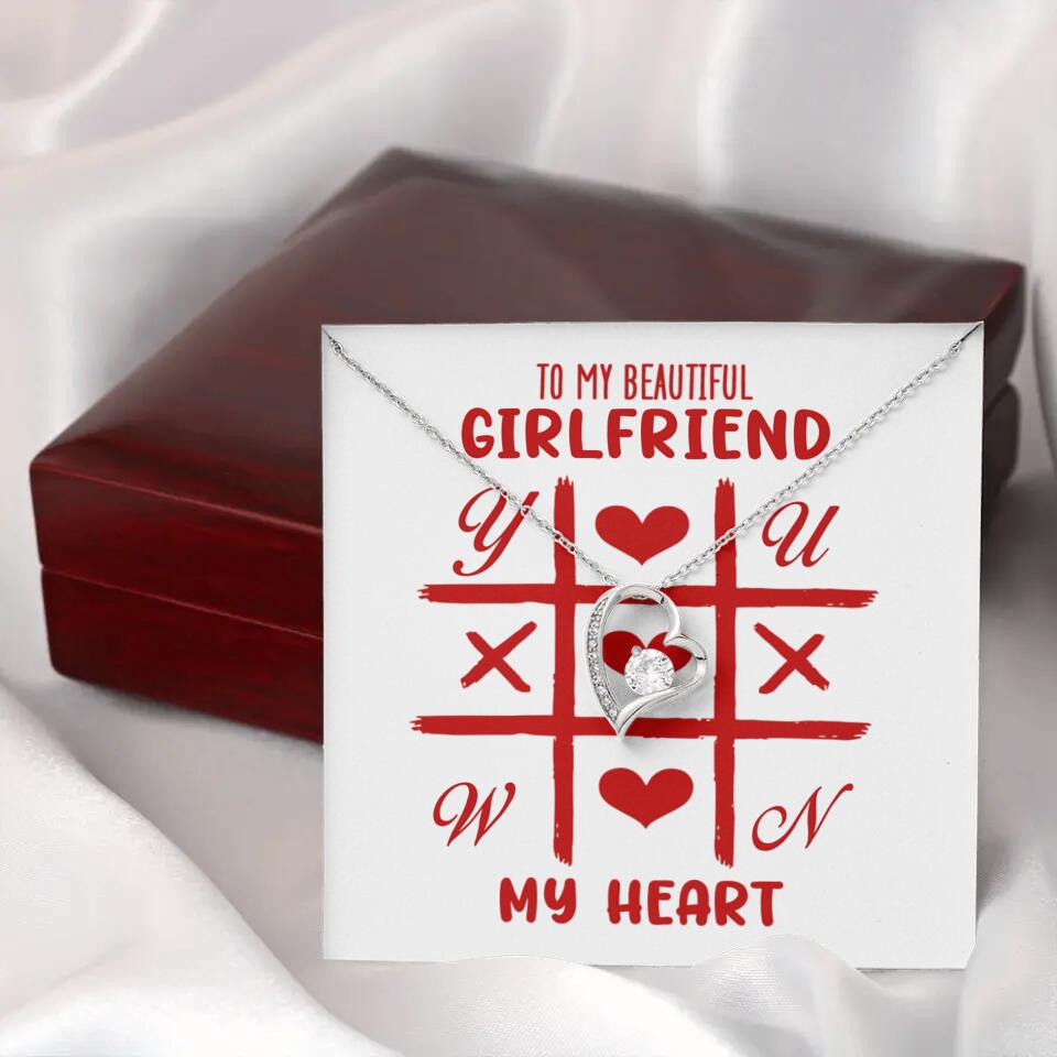 To My Beautiful Girlfriend, My Heart - Custom Name Necklace - Valentine's Day Gift for Girlfriend