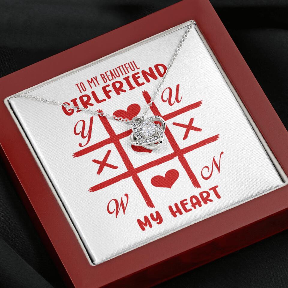 To My Beautiful Girlfriend, My Heart - Custom Name Necklace - Valentine's Day Gift for Girlfriend