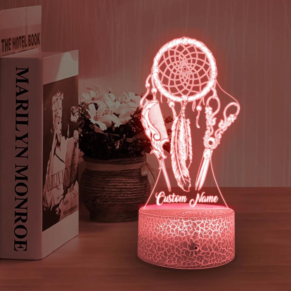 Dreamcatcher Hairstylist - Personalized Led Light - Custom Name - Gift for Hairdresser