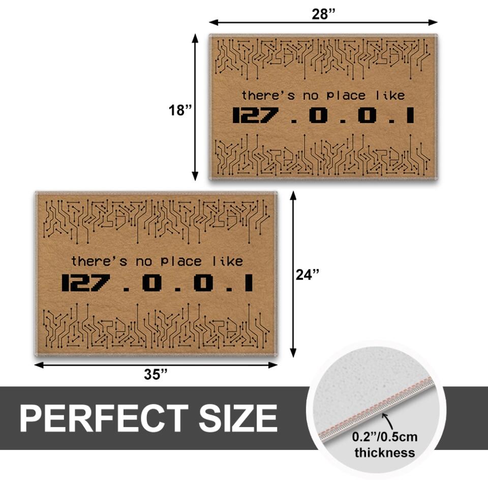 There's No Place Like 127.0.0.1 - Personalized Special Doormat - Gift For Coders For Job Lovers For IT