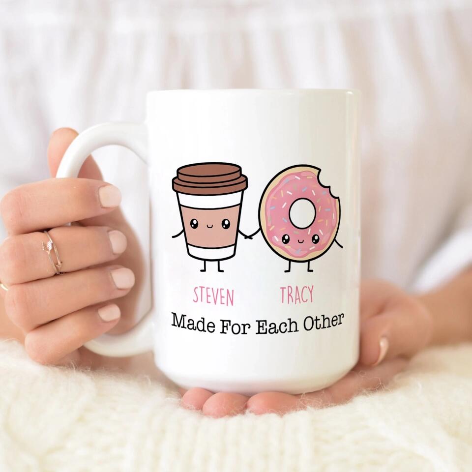 Personalized Valentine Gifts - Cute Food Couple - Avocado Cake Coffee Milk Couples - Personalized Mug - Anniversary Valentine Gift for Couple