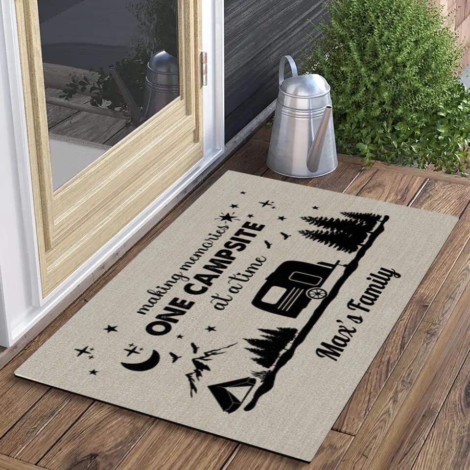 Making Memories One Campsite At A Time - Personalized Doormat - Gift For Camping Lovers Family
