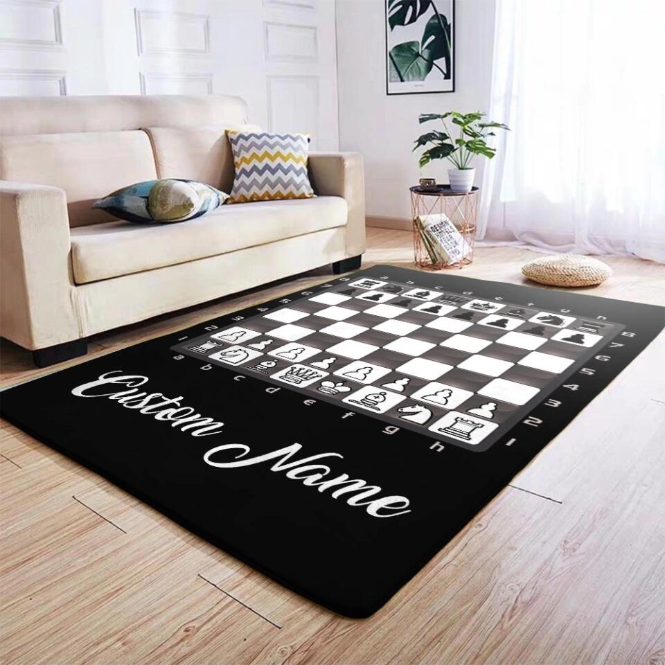 Chess Board Custom Rectangle Rug Chess Addicted Gift For Chess Lover