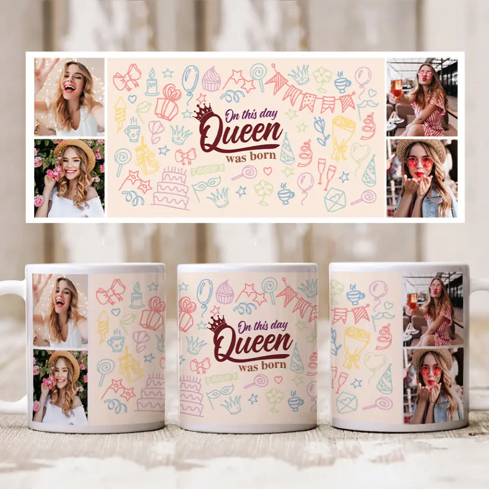 On This Day Queen Was Born White Mug