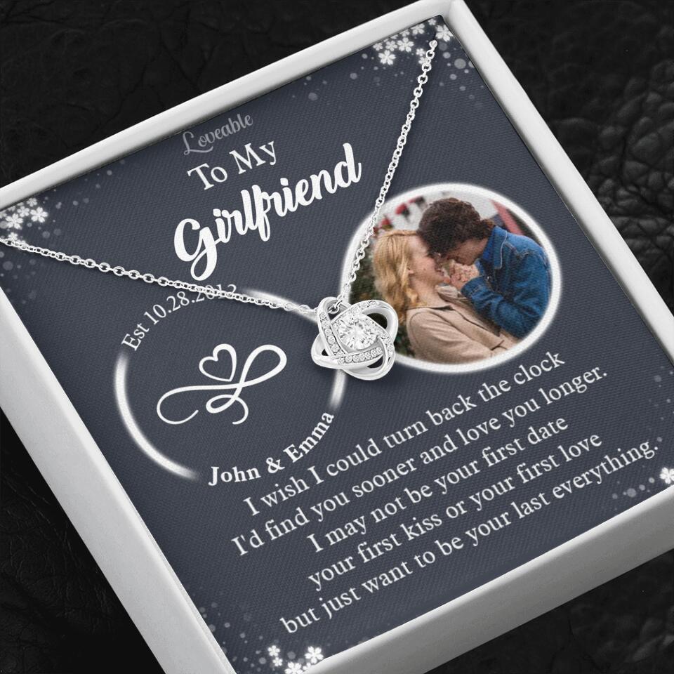 Personalized Valentine Gifts - I Wish I Could Turn Back The Clock Personalized Necklace