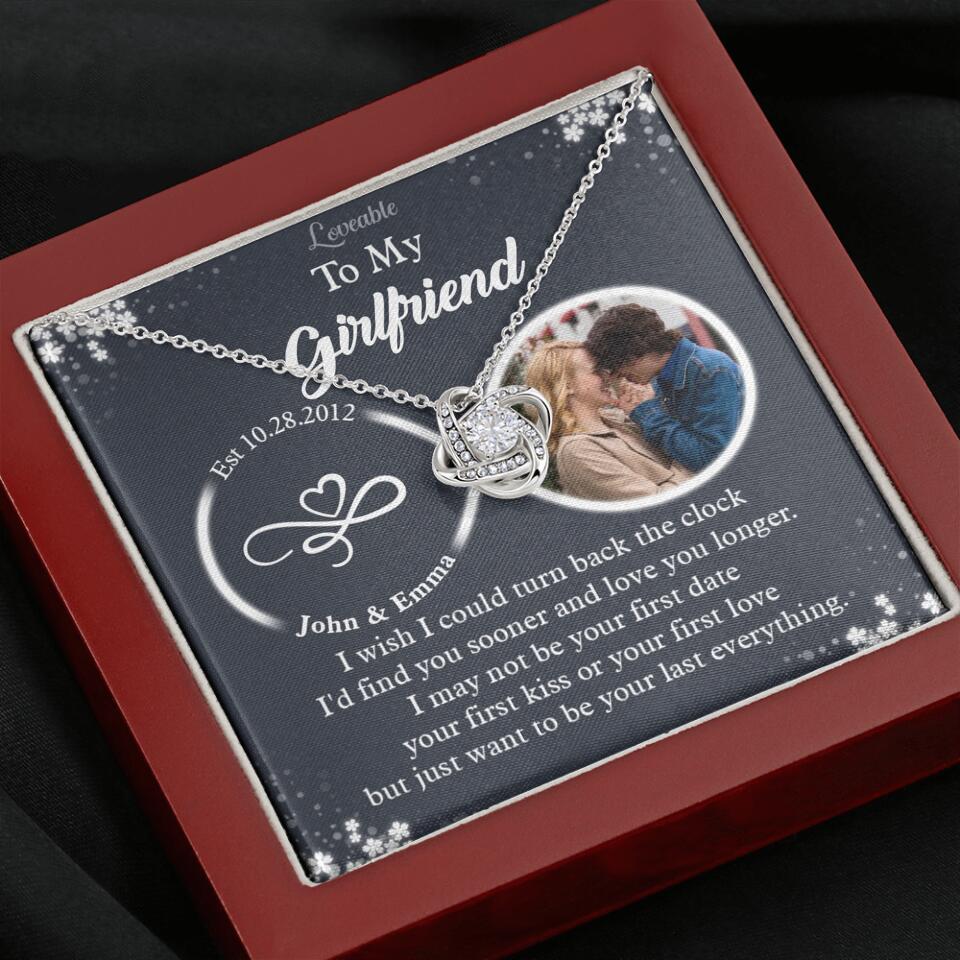 Personalized Valentine Gifts - I Wish I Could Turn Back The Clock Personalized Necklace