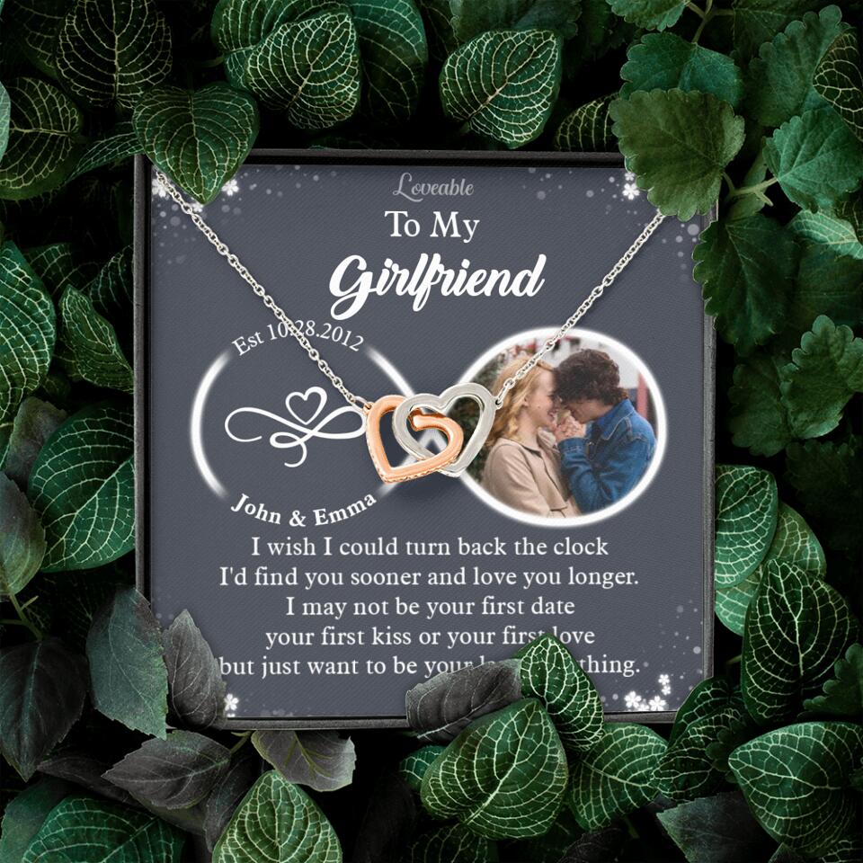 Personalized Valentine Gifts - I Wish I Could Turn Back The Clock Personalized Necklace