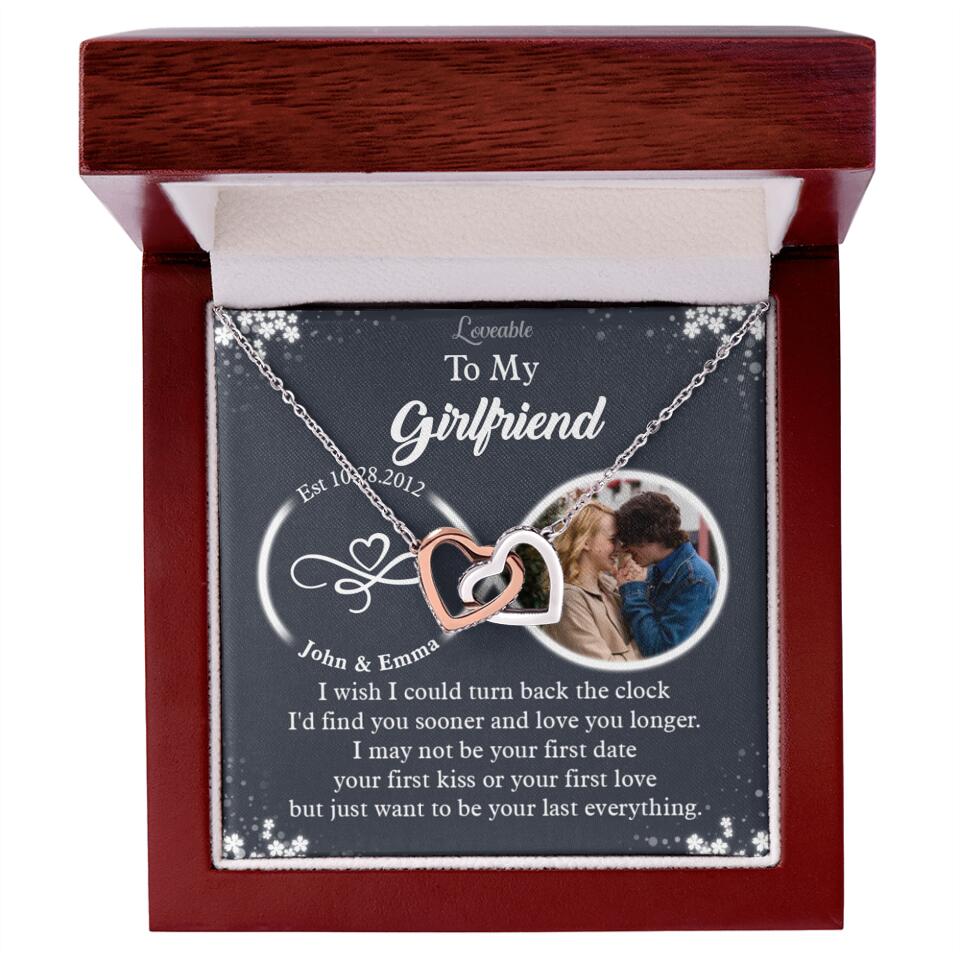 Personalized Valentine Gifts - I Wish I Could Turn Back The Clock Personalized Necklace