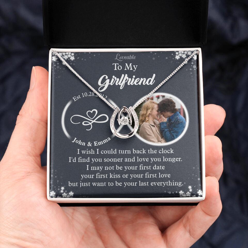 Personalized Valentine Gifts - I Wish I Could Turn Back The Clock Personalized Necklace