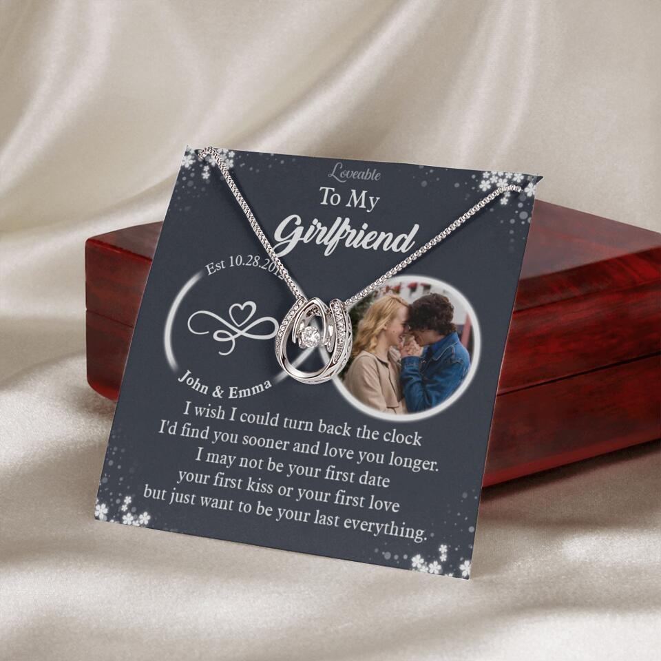 Personalized Valentine Gifts - I Wish I Could Turn Back The Clock Personalized Necklace