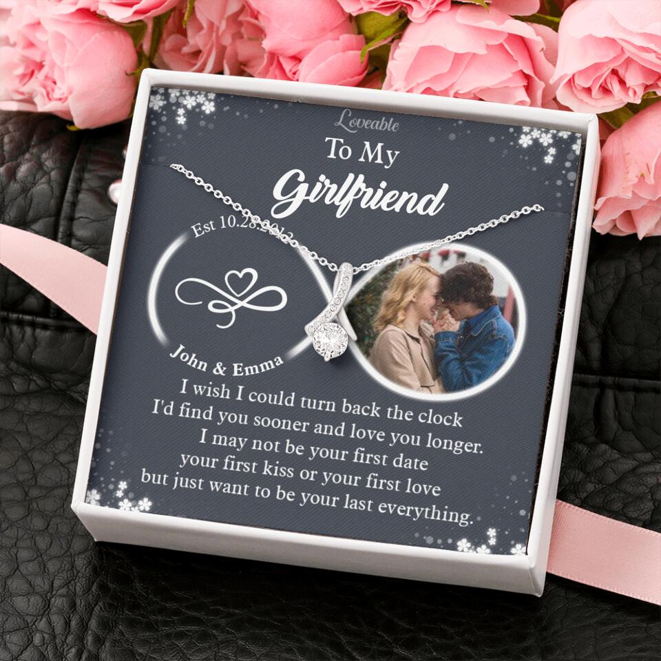 Personalized Valentine Gifts - I Wish I Could Turn Back The Clock Personalized Necklace