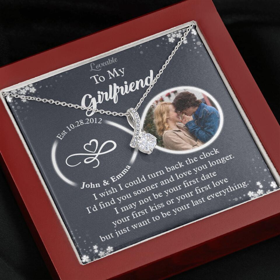 Personalized Valentine Gifts - I Wish I Could Turn Back The Clock Personalized Necklace