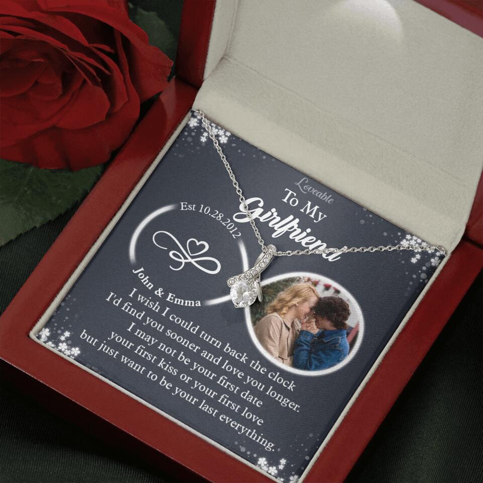 Personalized Valentine Gifts - I Wish I Could Turn Back The Clock Personalized Necklace