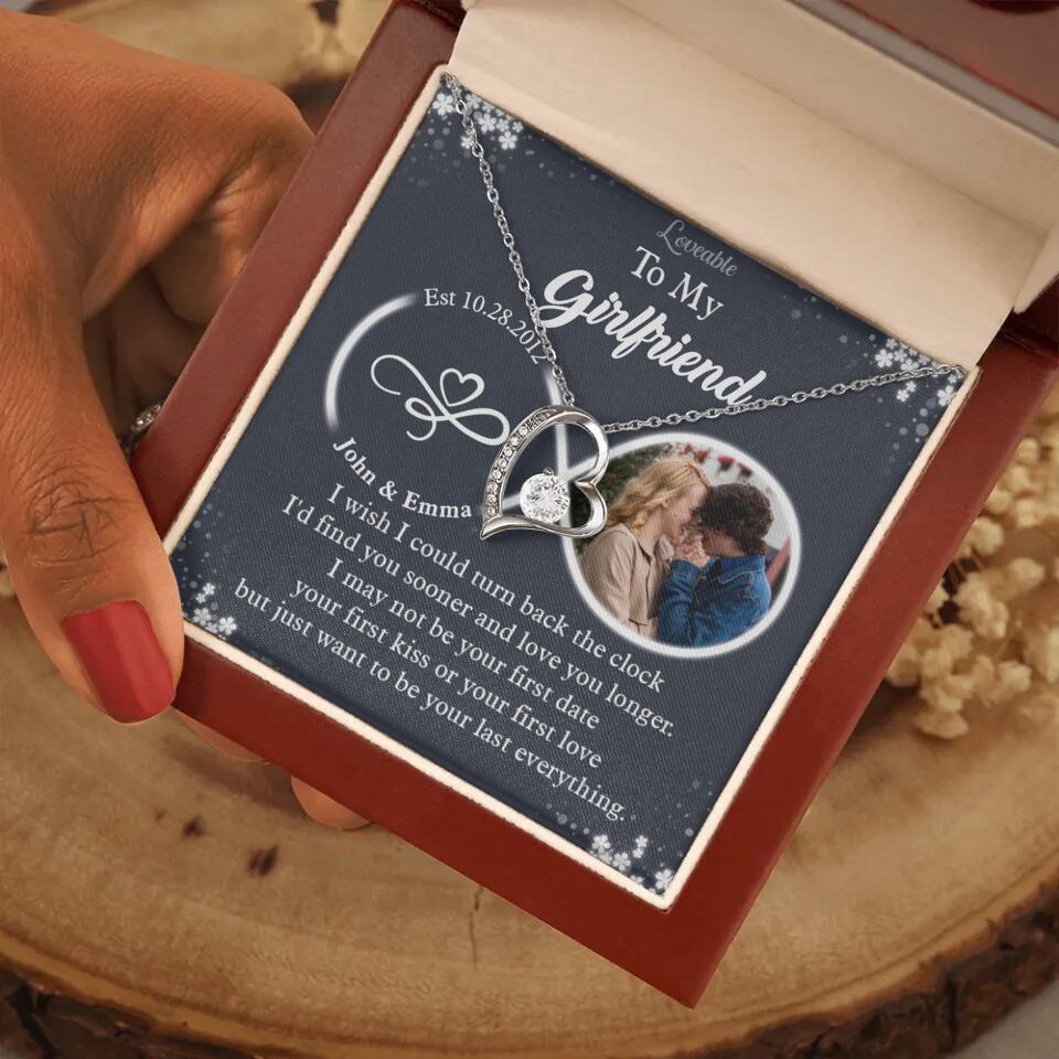 Personalized Valentine Gifts - I Wish I Could Turn Back The Clock Personalized Necklace