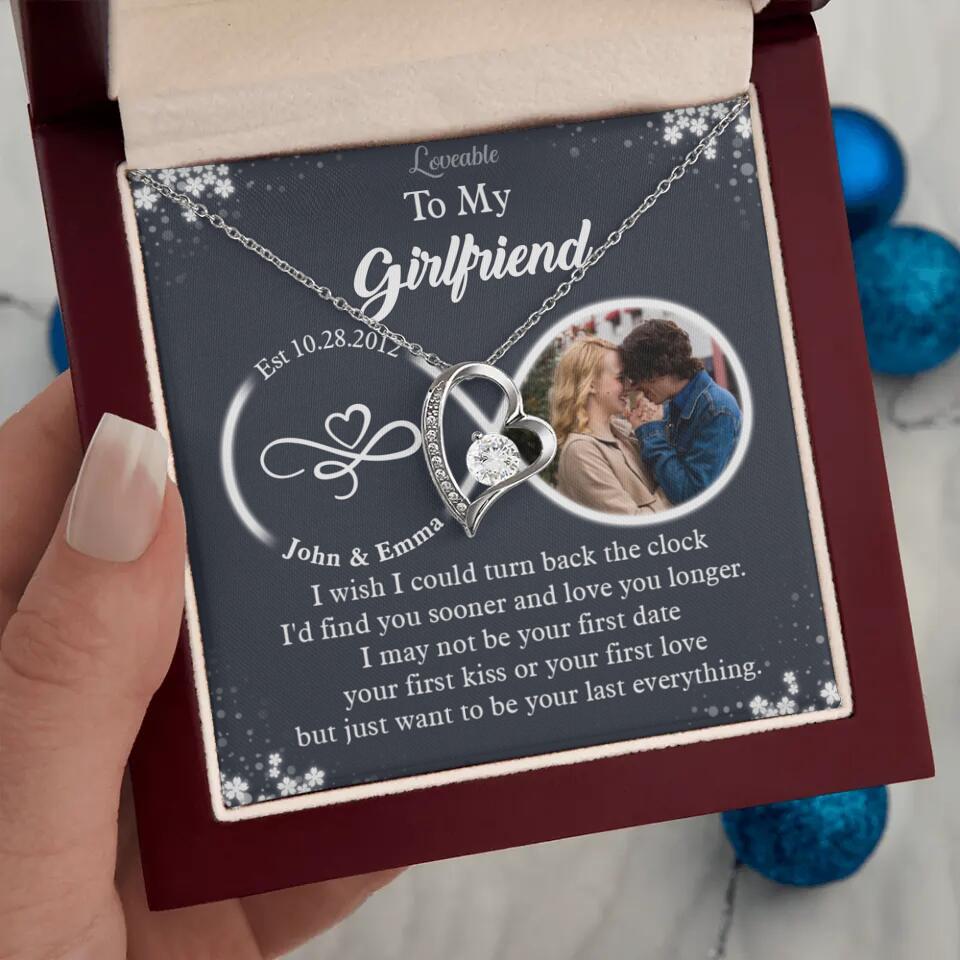 Personalized Valentine Gifts - I Wish I Could Turn Back The Clock Personalized Necklace
