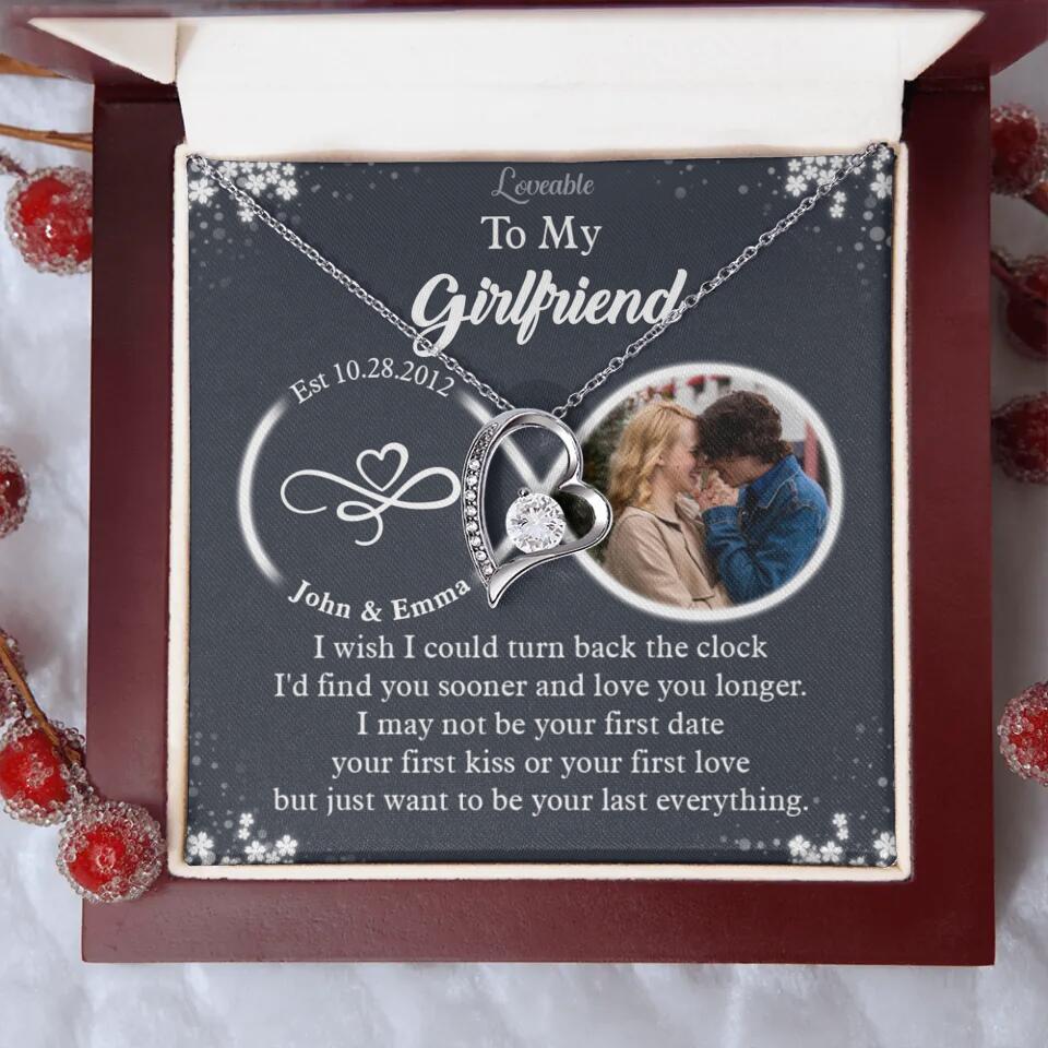 Personalized Valentine Gifts - I Wish I Could Turn Back The Clock Personalized Necklace