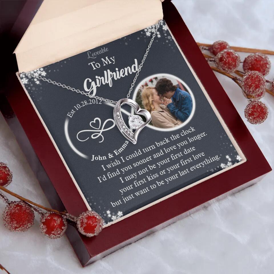 Personalized Valentine Gifts - I Wish I Could Turn Back The Clock Personalized Necklace