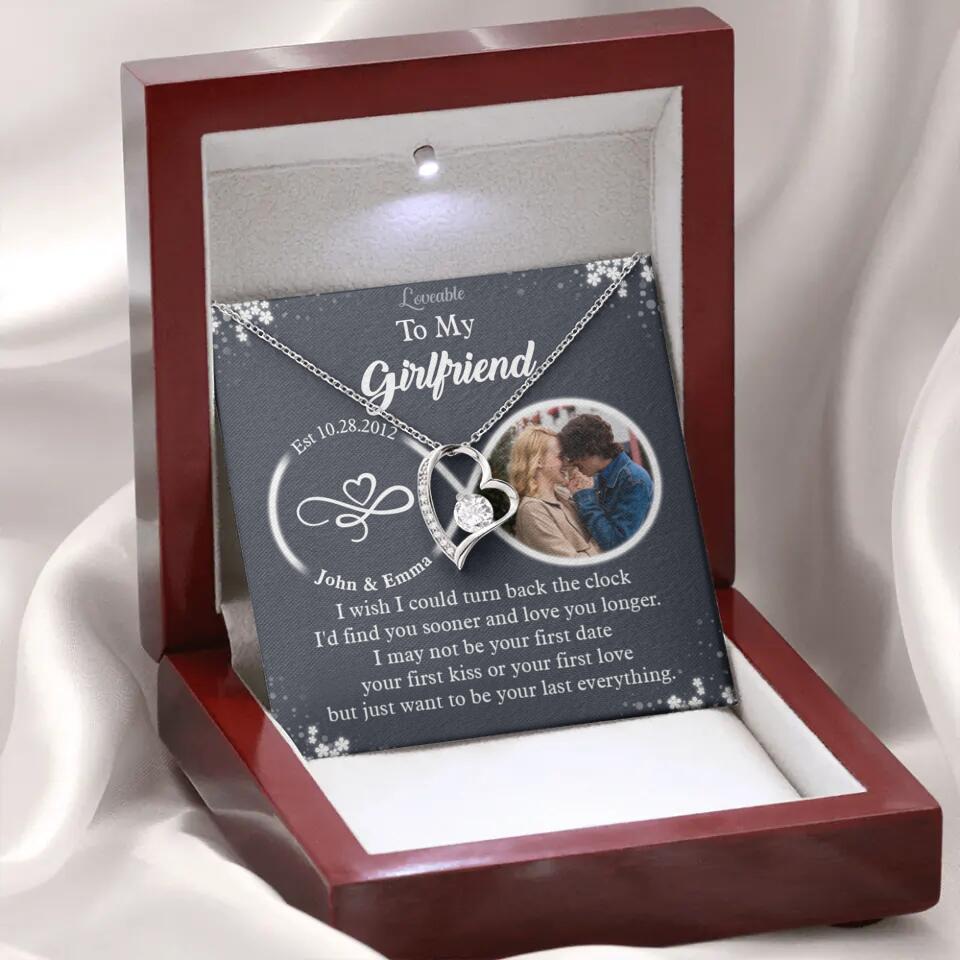 Personalized Valentine Gifts - I Wish I Could Turn Back The Clock Personalized Necklace