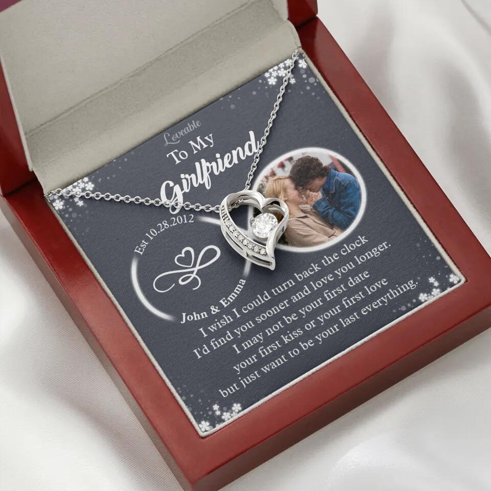Personalized Valentine Gifts - I Wish I Could Turn Back The Clock Personalized Necklace