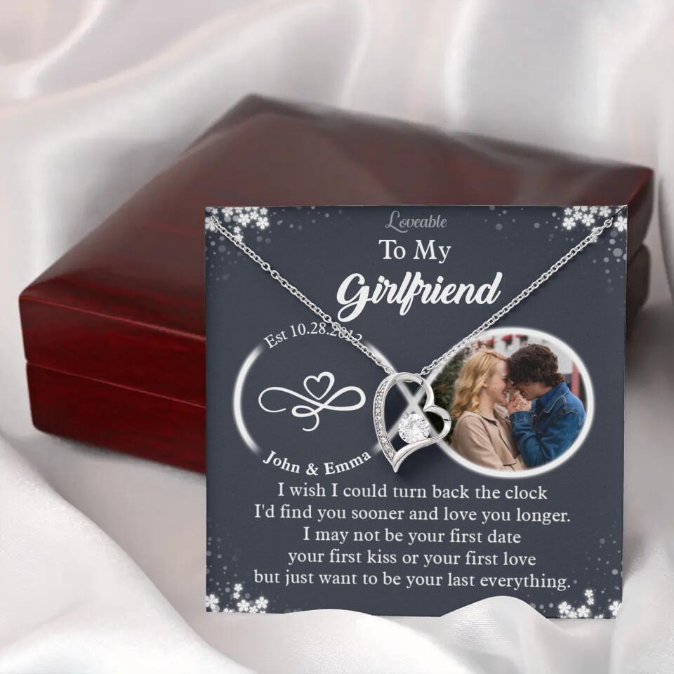 Personalized Valentine Gifts - I Wish I Could Turn Back The Clock Personalized Necklace