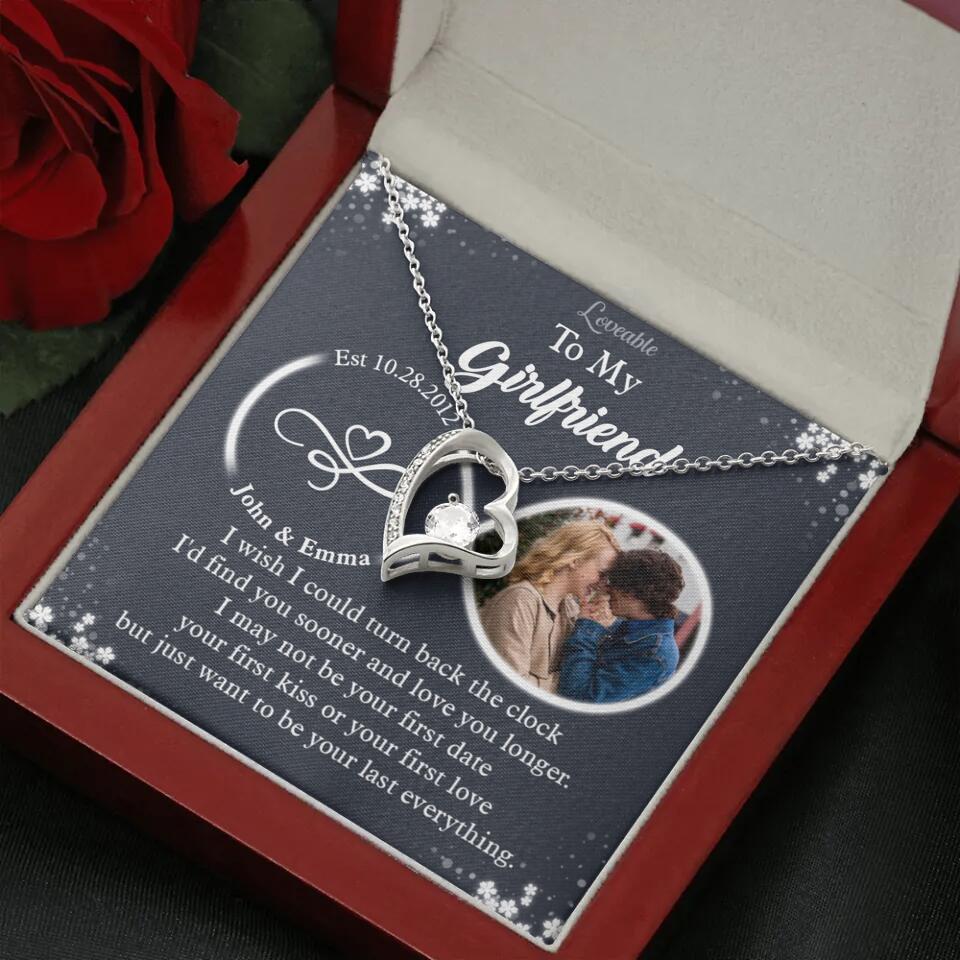 Personalized Valentine Gifts - I Wish I Could Turn Back The Clock Personalized Necklace