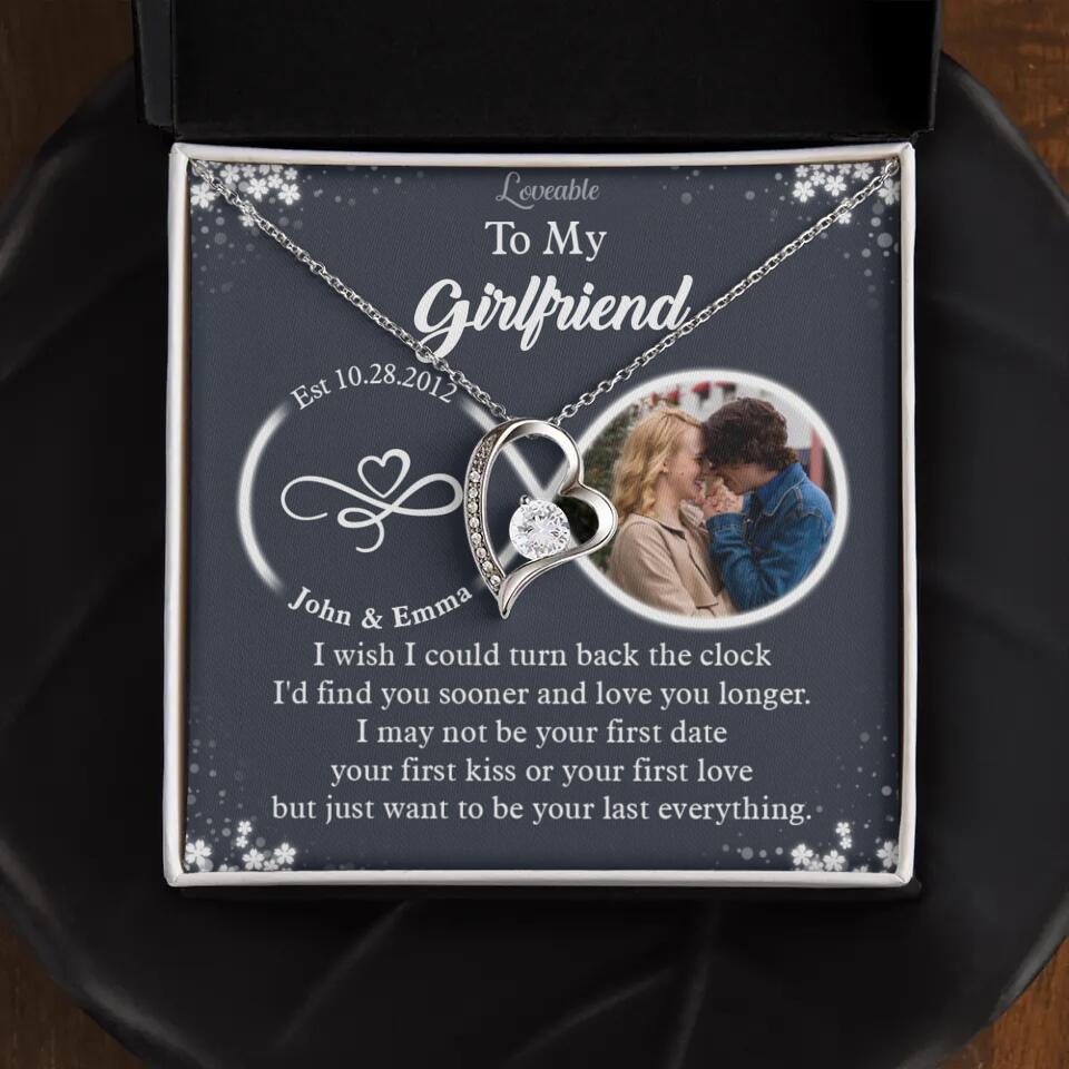 Personalized Valentine Gifts - I Wish I Could Turn Back The Clock Personalized Necklace
