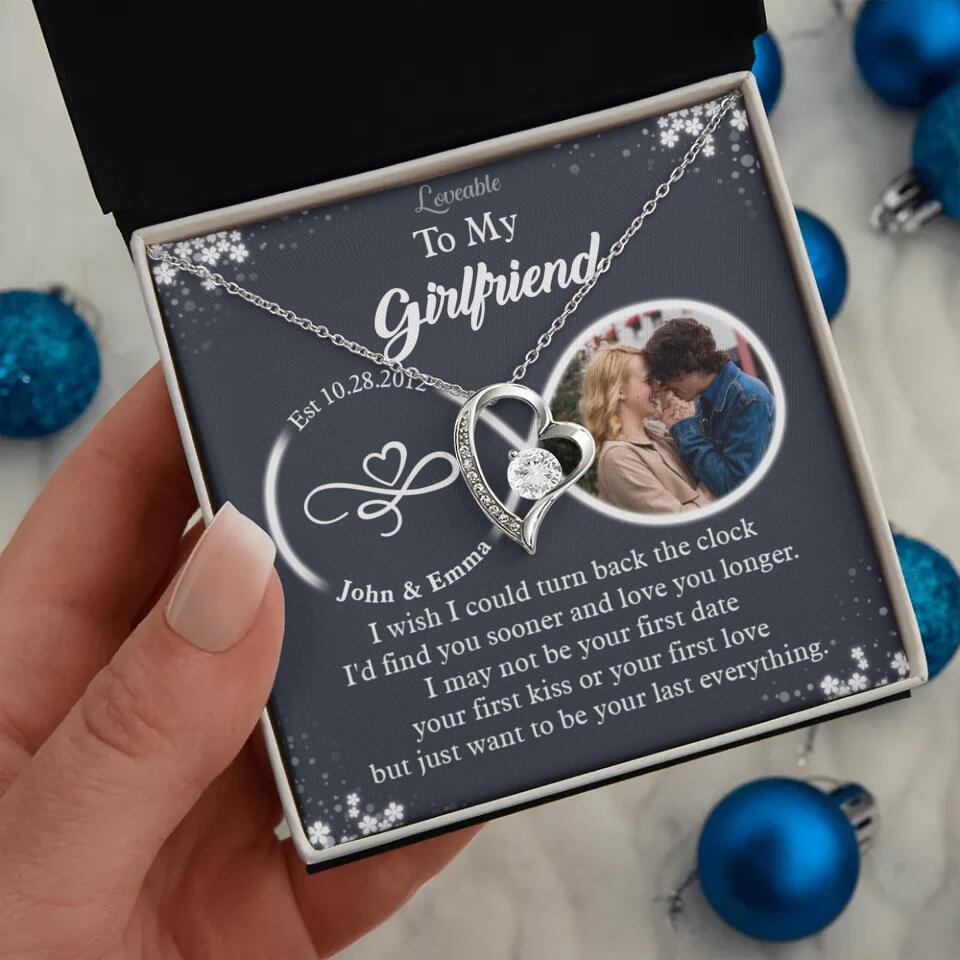 Personalized Valentine Gifts - I Wish I Could Turn Back The Clock Personalized Necklace