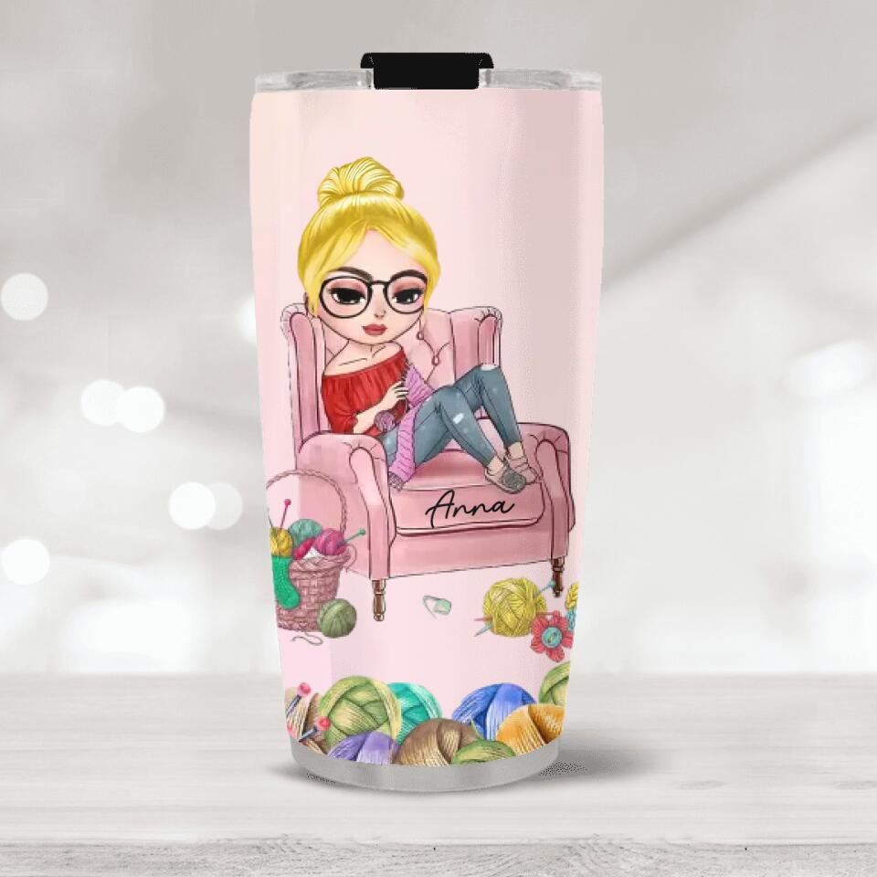 Crocheting Yarns, Things I Do in My Spare Time - Personalized Tumbler - Birthday Gift for Crocheter