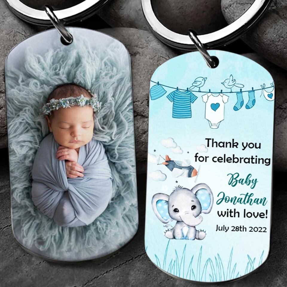 Thank You For Celebrating Baby With Love - Personalized Keychain Steel