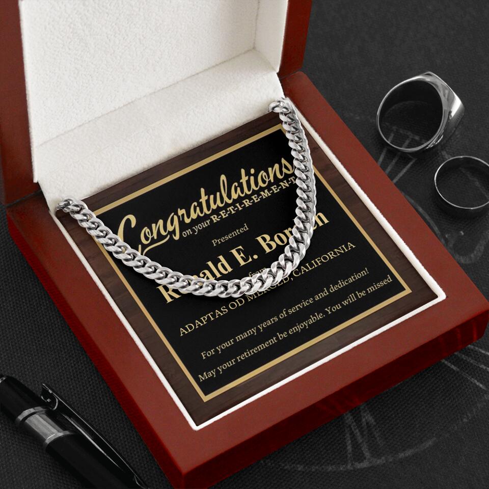 Congratulation on Your Retirement - May Your Retirement be Enjoyable - Personalized Necklace - Retirement Gift for Mentor Boss Coworker