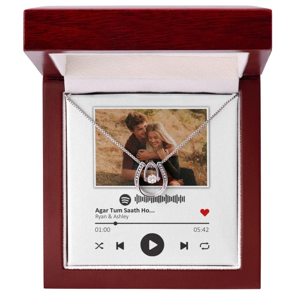 Custom Song Photo Necklace Gift For Her, Girlfriend, Wife On Anniversary