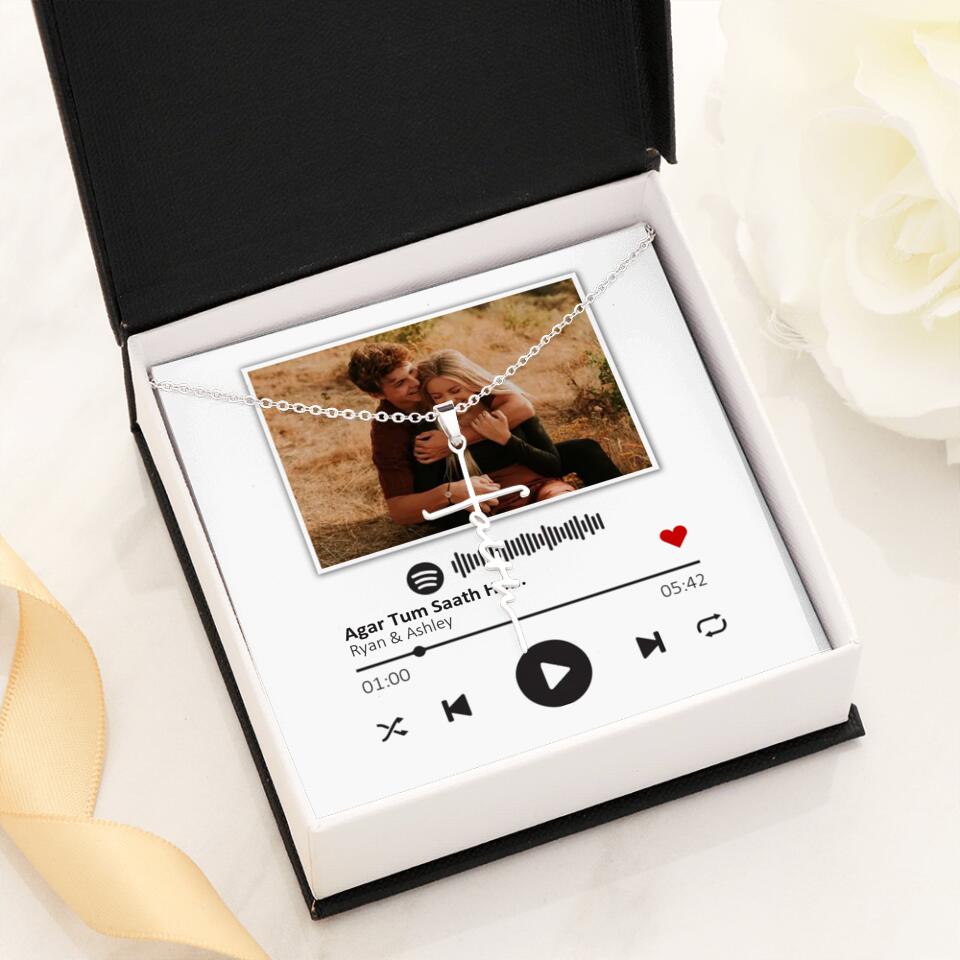 Custom Song Photo Necklace Gift For Her, Girlfriend, Wife On Anniversary