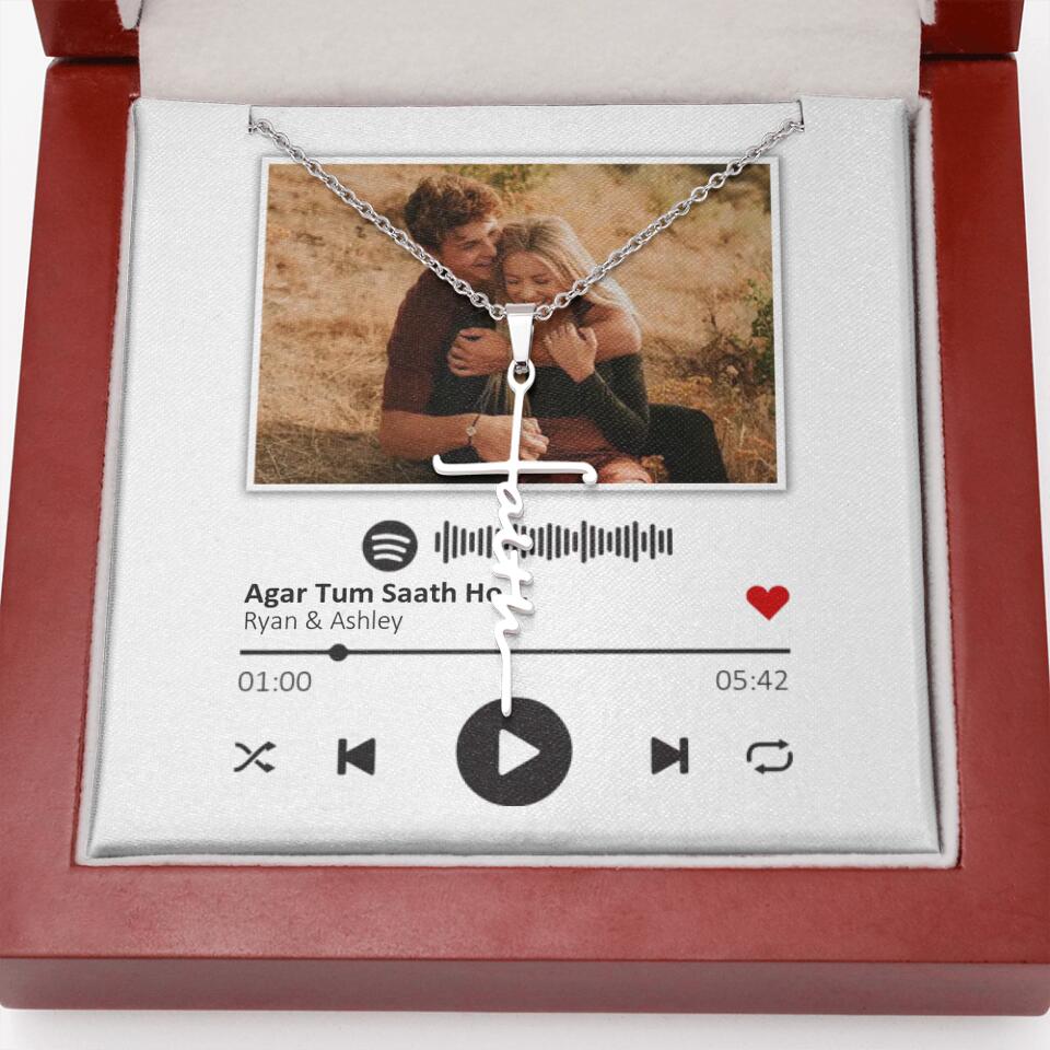Custom Song Photo Necklace Gift For Her, Girlfriend, Wife On Anniversary