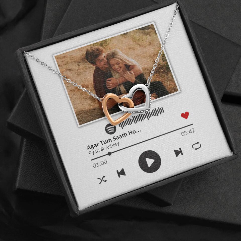 Custom Song Photo Necklace Gift For Her, Girlfriend, Wife On Anniversary