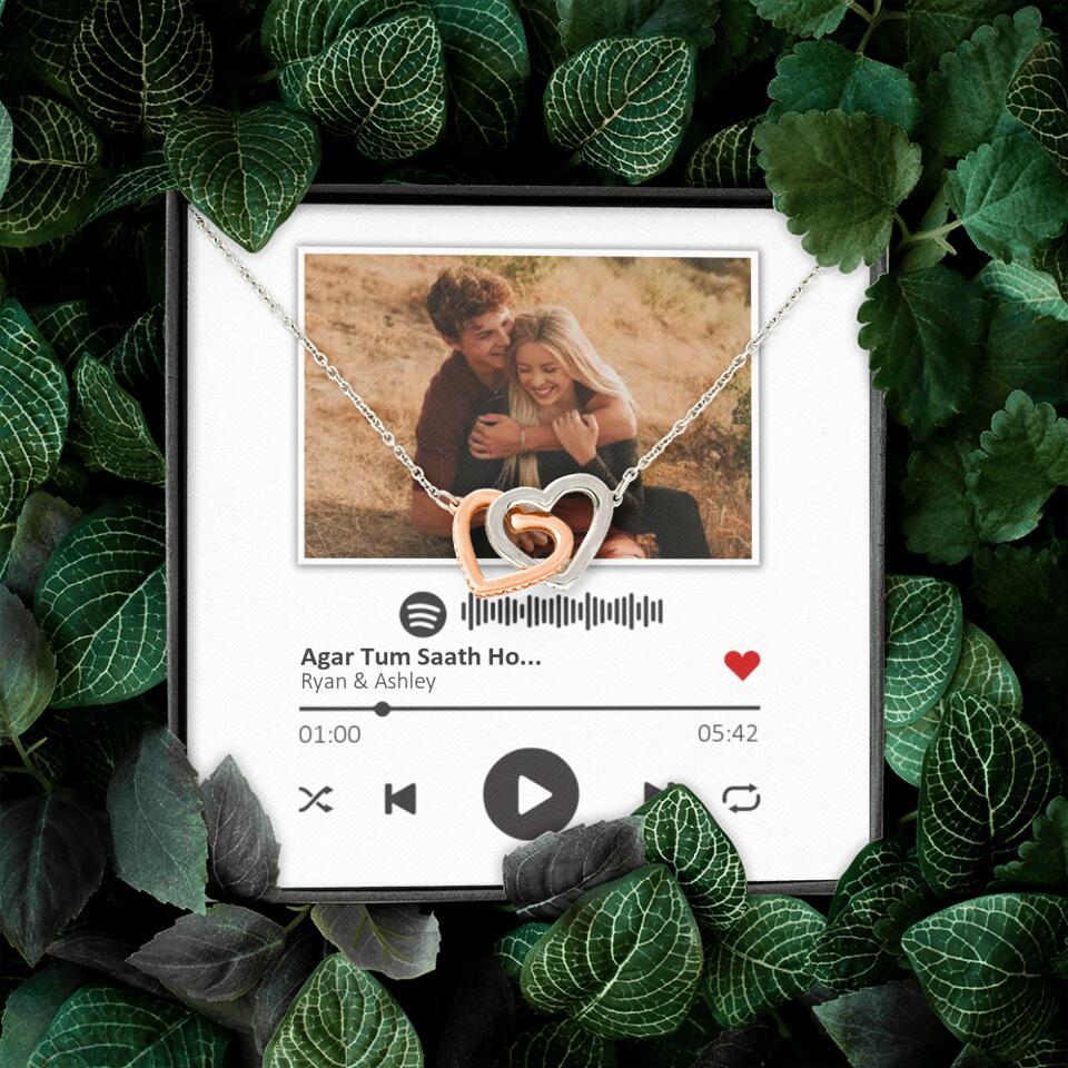 Custom Song Photo Necklace Gift For Her, Girlfriend, Wife On Anniversary