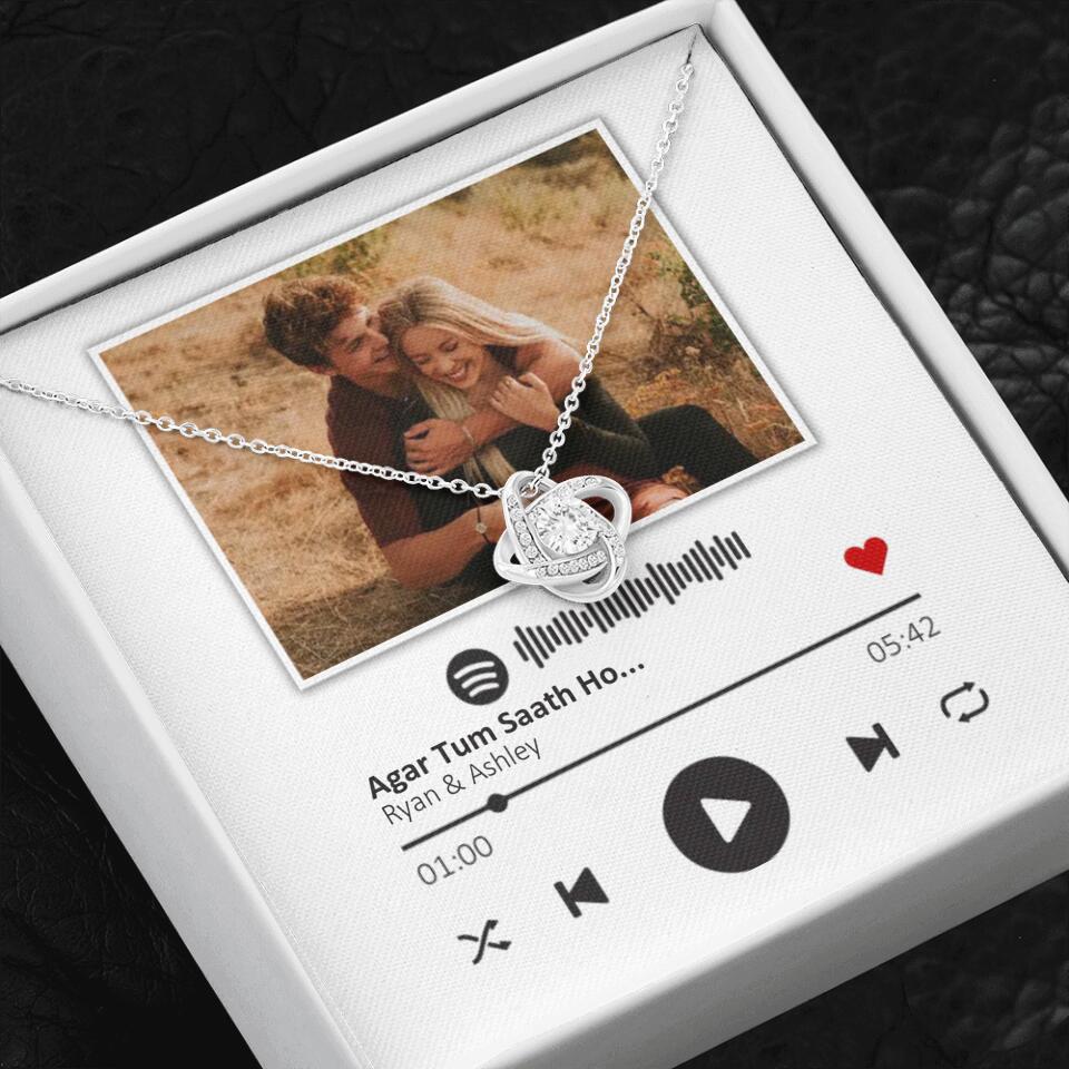 Custom Song Photo Necklace Gift For Her, Girlfriend, Wife On Anniversary