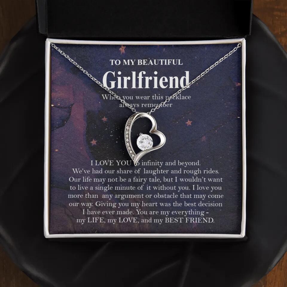Personalized Valentine Gifts - To My Beautiful Girlfriend/Wife I Love You Personalized Necklace
