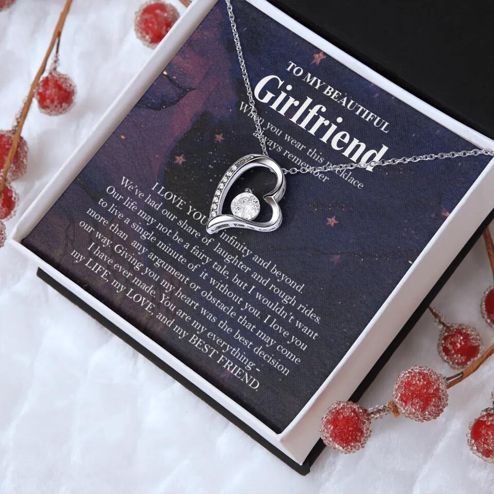 Personalized Valentine Gifts - To My Beautiful Girlfriend/Wife I Love You Personalized Necklace