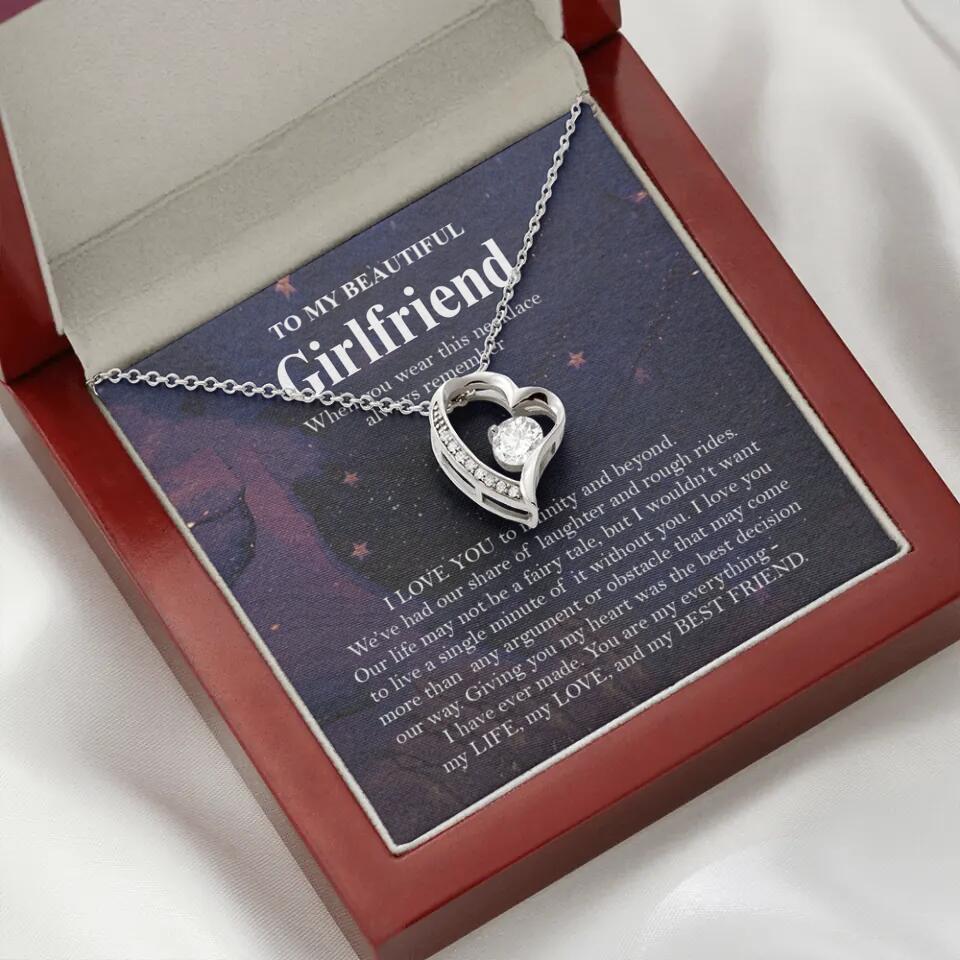 Personalized Valentine Gifts - To My Beautiful Girlfriend/Wife I Love You Personalized Necklace