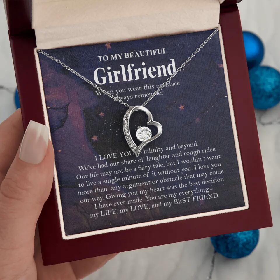 Personalized Valentine Gifts - To My Beautiful Girlfriend/Wife I Love You Personalized Necklace