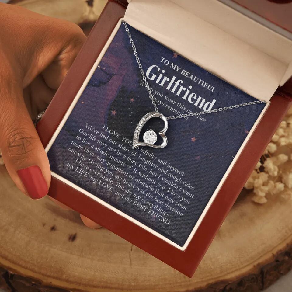 Personalized Valentine Gifts - To My Beautiful Girlfriend/Wife I Love You Personalized Necklace