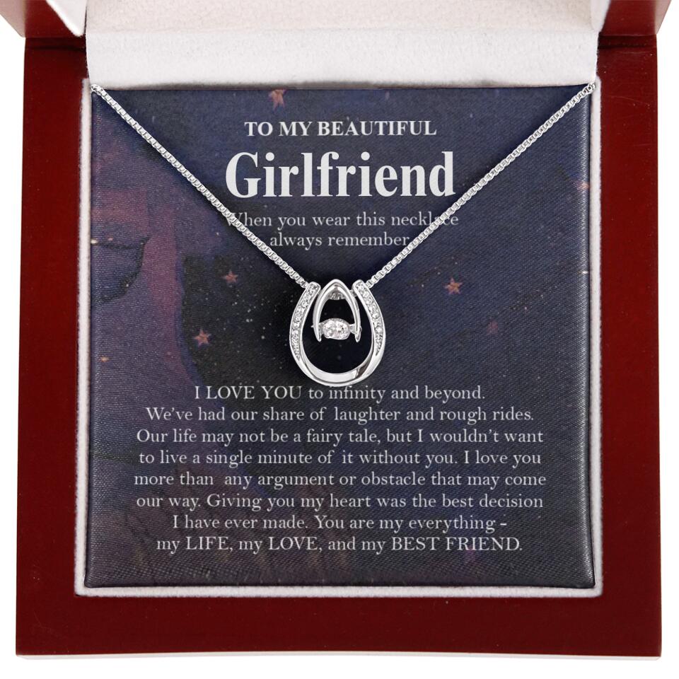 Personalized Valentine Gifts - To My Beautiful Girlfriend/Wife I Love You Personalized Necklace