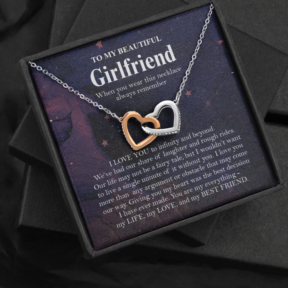 Personalized Valentine Gifts - To My Beautiful Girlfriend/Wife I Love You Personalized Necklace