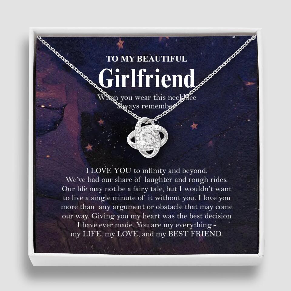 Personalized Valentine Gifts - To My Beautiful Girlfriend/Wife I Love You Personalized Necklace